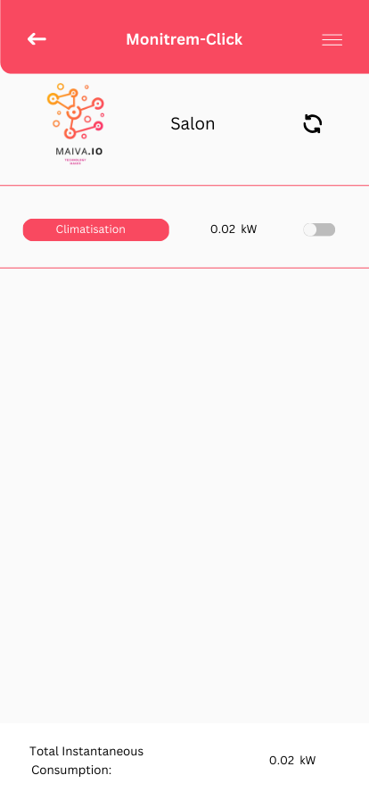 iot company A screenshot of a mobile phone with a button on the screen.